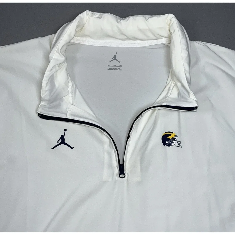 Michigan Wolverines‎ Nike Jordan Mens 1/4 Zip Short Sleeve Hoodie Jacket 3XL